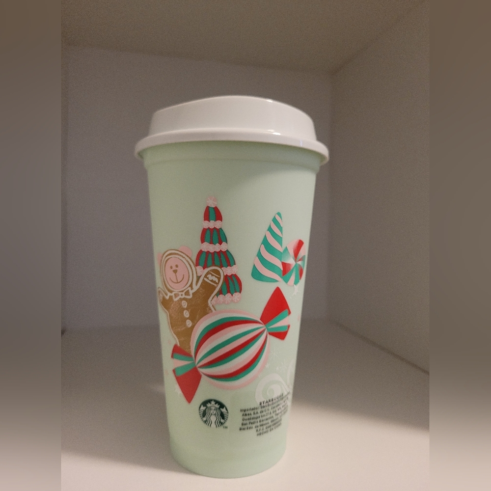 Starbucks Reusable holiday cup 2024 Mexico Editon candy ginger bear NEW